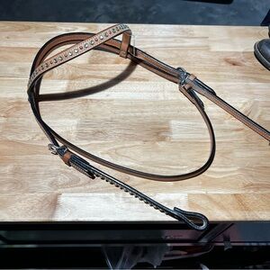 New Riata headstall light green stones